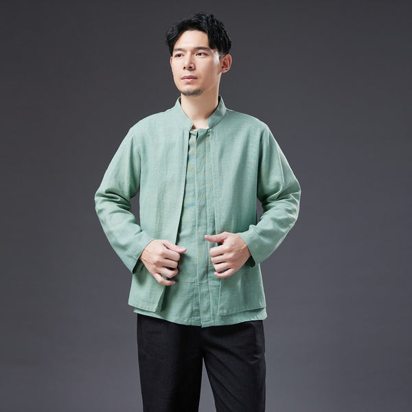 2022 Summer NEW! Men Causal Style Linen and Cotton Long Sleeve Modern Shirts