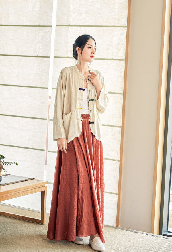 2022 Summer NEW! Women Linen and Cotton Chinese Style Short Jacket