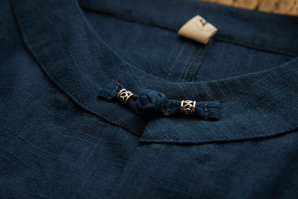 2021 Autumn NEW! Men Retro Chinese Style Pure Color Linen and Cotton Long Sleeve Cardigan Thin Jacket