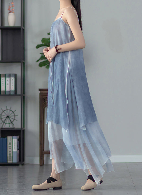 2022 Summer NEW! Women Extra Loose Comfortable Linen and Cotton Dyed Color Slip Dress