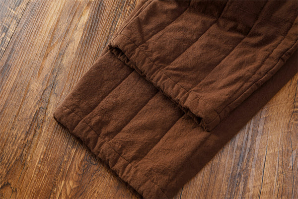 2021 Autumn NEW! Women Modern Causal Style Linen and Cotton Quilted Pants