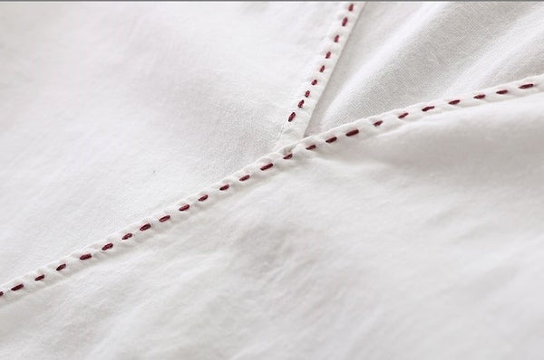 2022 Summer NEW! Women Loose Linen and Cotton V-Necked Middle Sleeve Maxi Dress