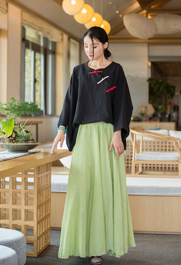 2022 Summer NEW! Women Chinese Style Linen and Cotton Loose Shirt