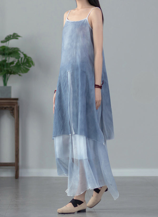 2022 Summer NEW! Women Extra Loose Comfortable Linen and Cotton Dyed Color Slip Dress