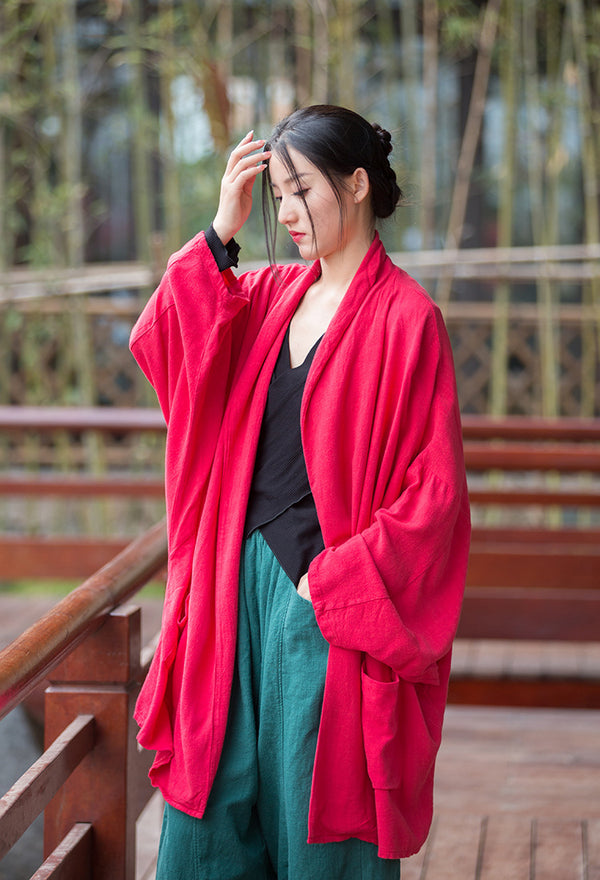 2022 Summer NEW! Women Linen and Cotton Loose Thin Zen Style Long Coat
