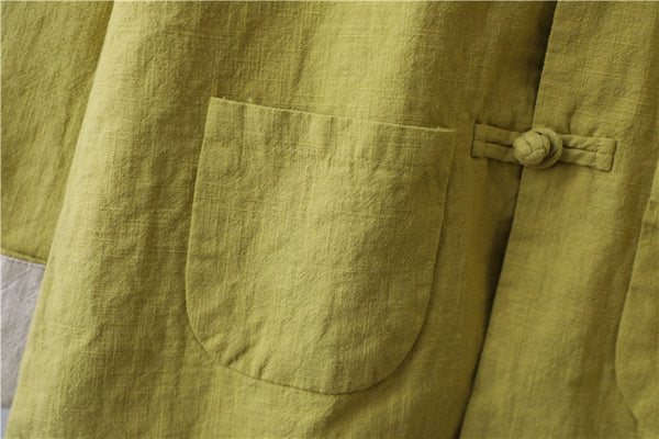 Women Zen Style Linen and Cotton Long Sleeves Thin Jacket