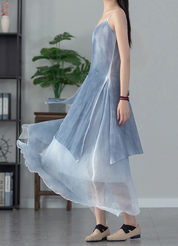 2022 Summer NEW! Women Extra Loose Comfortable Linen and Cotton Dyed Color Slip Dress