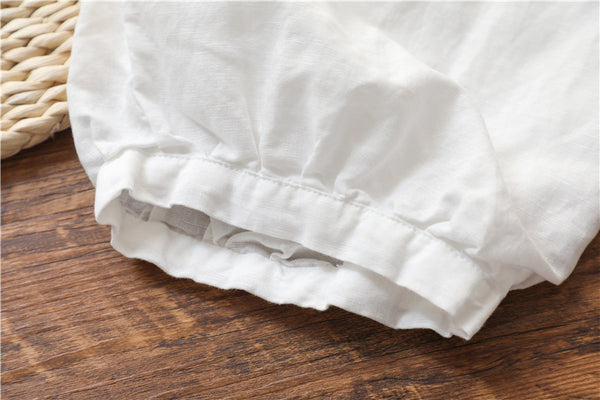 Women Lantern Style Linen and Cotton Lantern Cropped Pants