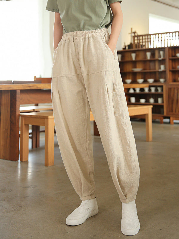 2021 Winter NEW! Women Sand-Washed Linen and Cotton Japanese Style Lantern Pants