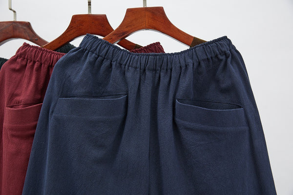 2021 Autumn NEW! Men Retro Style Linen and Cotton Straight Pants