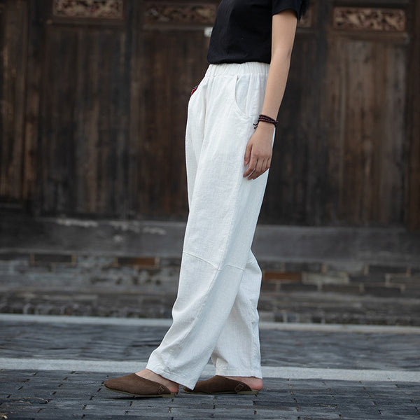 2021 Autumn NEW! Women Retro Causal Lantern Style Linen and Cotton Loose Patchwork Pants