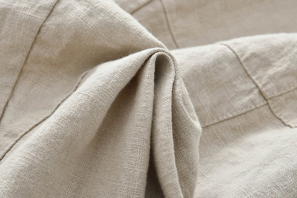 Women Linen and Cotton Causal Loose Cropped Drawstring Capris