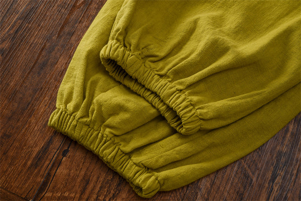 2021 Autumn NEW! Women Simple Causal Lantern Style Linen and Cotton Pants