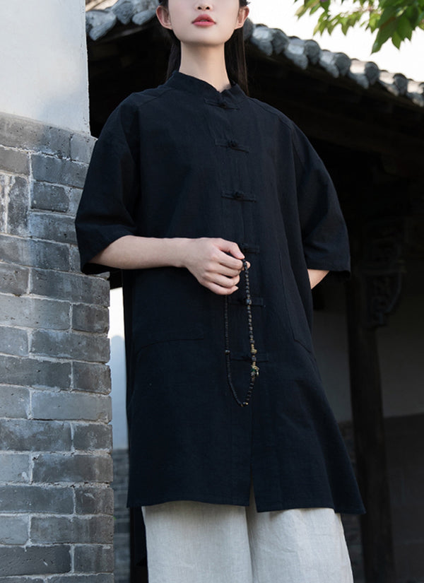 2022 Summer NEW! Women Linen and Cotton Loose Causal Style Cardigan Thin Middle Sleeves Coat