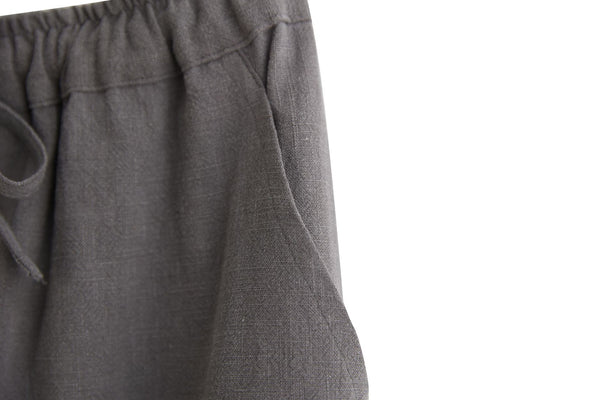 2022 Summer NEW! Men Causal Style Linen and Cotton Drawstring Small Leg Pants