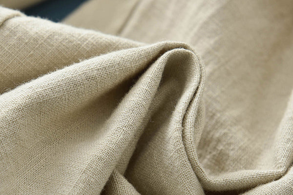 Women Linen and Cotton Causal Loose Cropped Capris