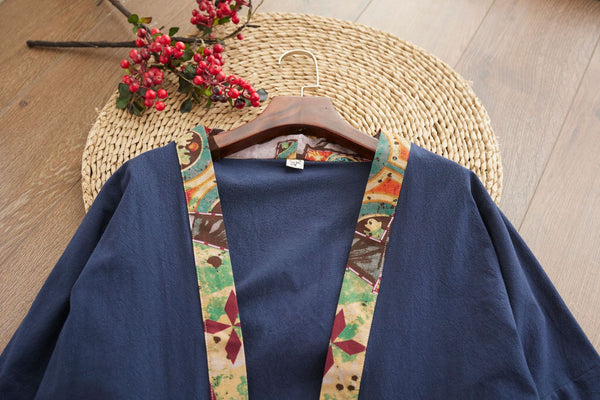 2021 Autumn NEW! Men Retro Minorities Color Linen and Cotton Long Sleeve Cardigan Thin Jacket