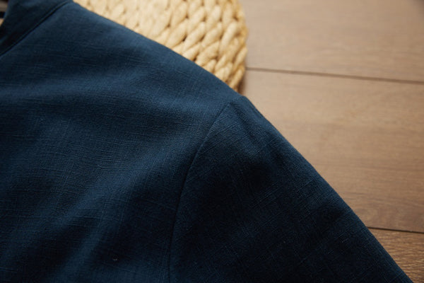 2021 Winter NEW! Men Classic Asian Style Linen Long Sleeve Quilted Cheongsam