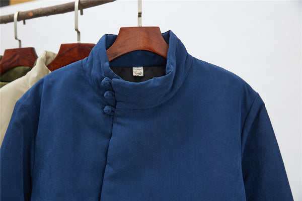 2021 Winter NEW! Men Modern Simple Style Linen and Cotton Quilted Short Coat