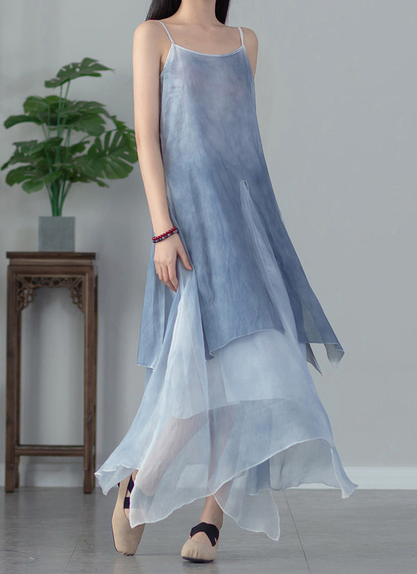 2022 Summer NEW! Women Extra Loose Comfortable Linen and Cotton Dyed Color Slip Dress