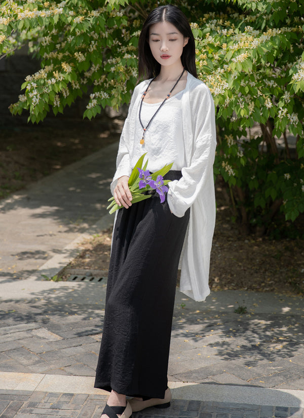 2022 Summer NEW! Women Causal Style Linen and Cotton Long Light Cardigan