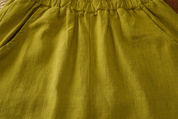 2021 Autumn NEW! Women Simple Causal Lantern Style Linen and Cotton Pants