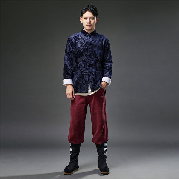 2021 Autumn NEW! Men Retro Chinese Style Linen and Cotton Long Sleeve Thin Jacket