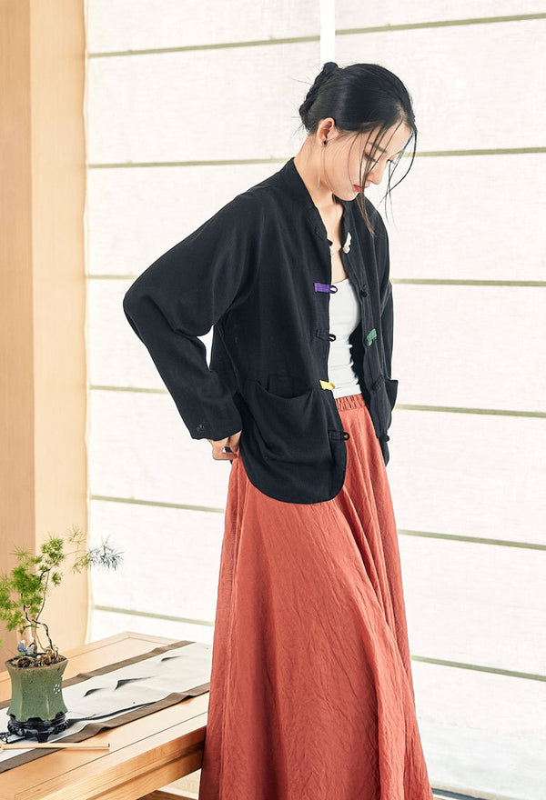 2022 Summer NEW! Women Linen and Cotton Chinese Style Short Jacket