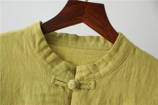 Women Zen Style Linen and Cotton Long Sleeves Thin Jacket