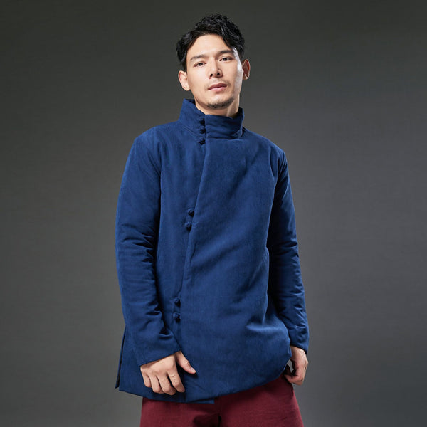 2021 Winter NEW! Men Modern Simple Style Linen and Cotton Quilted Short Coat