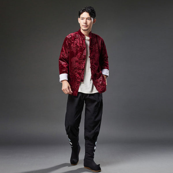 2021 Autumn NEW! Men Retro Chinese Style Linen and Cotton Long Sleeve Thin Jacket