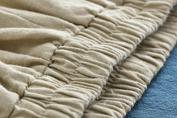 Women Linen and Cotton Causal Loose Cropped Capris