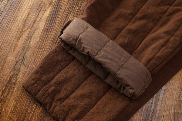 2021 Autumn NEW! Women Modern Causal Style Linen and Cotton Quilted Pants