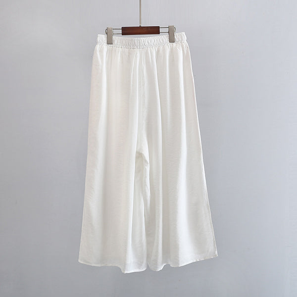 2022 Summer NEW! Women Zen Style Soft Wide Leg Cropped Pants