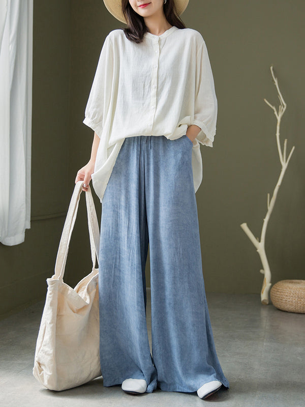 2021 Autumn NEW! Women Casual Style Sand-washed Linen and Cotton Long Sleeve Shirt