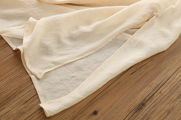 2022 Summer NEW! Women Modern Loose Style Linen and Cotton Round Necked Short Sleeves Shirt