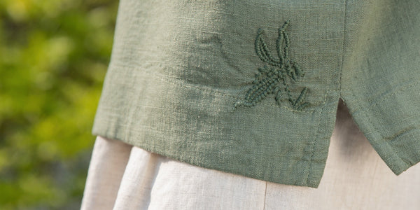 2022 Summer NEW! Women Retro Style Linen and Cotton V-Necked Short Sleeves Shirt