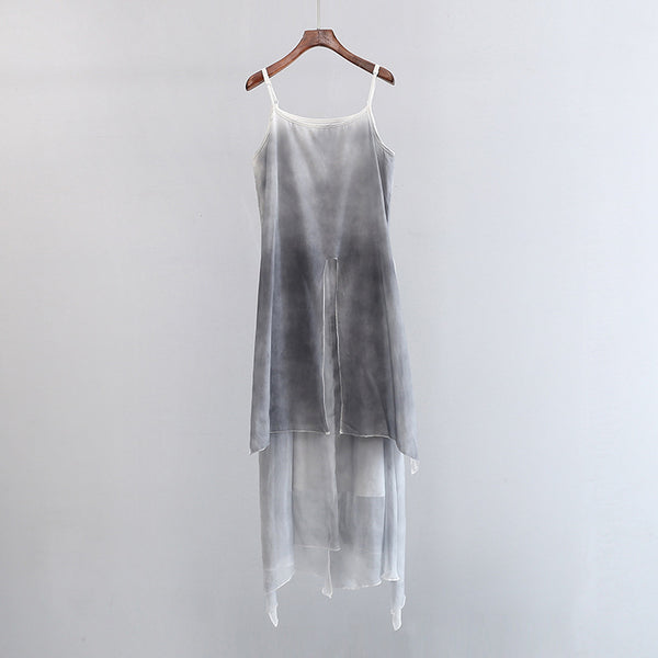 2022 Summer NEW! Women Extra Loose Comfortable Linen and Cotton Dyed Color Slip Dress