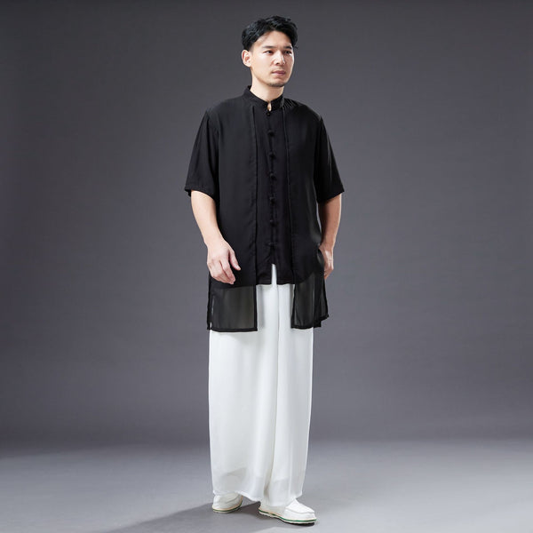 2022 Summer NEW! Men Retro Style Linen and Cotton Short Sleeve 2 Layers Shirts