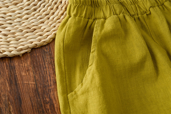 2021 Autumn NEW! Women Simple Causal Lantern Style Linen and Cotton Pants