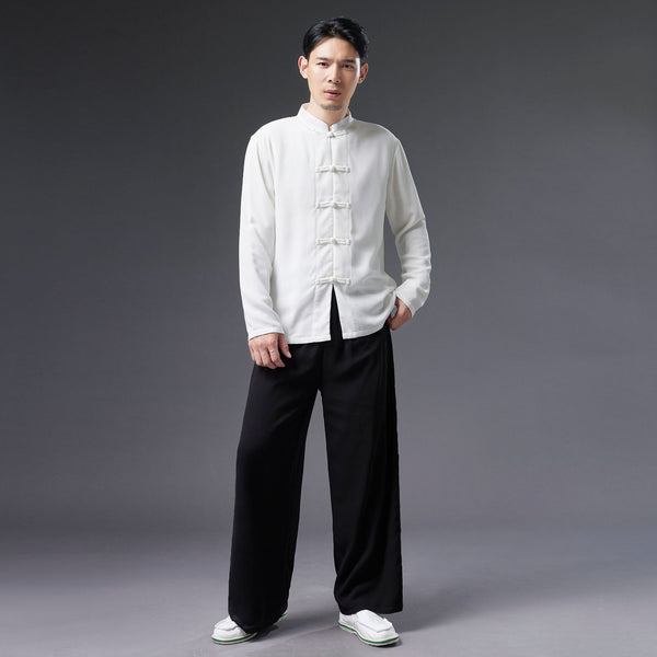 2021 Autumn NEW! Men Asian Style Linen and Cotton Long Sleeve Cardigan Thin Jacket