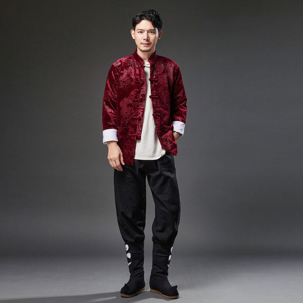 2021 Autumn NEW! Men Retro Chinese Style Linen and Cotton Long Sleeve Thin Jacket