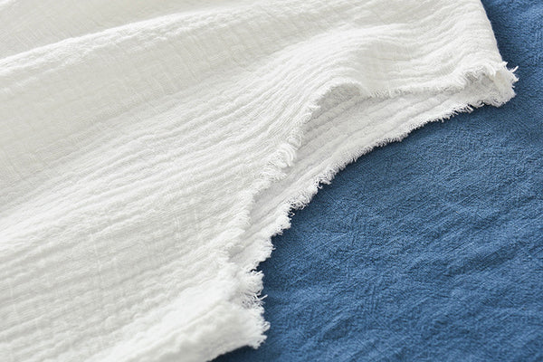 Women Linen and Cotton Sleeveless Wrinkled T-Shirt