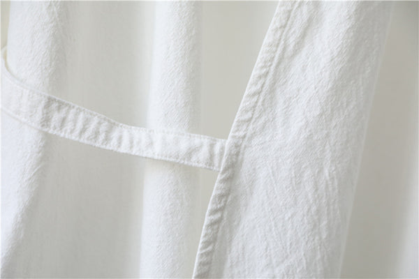 Women V-necked Zen Style Linen and Cotton Long Sleeves Cardigan Shirt