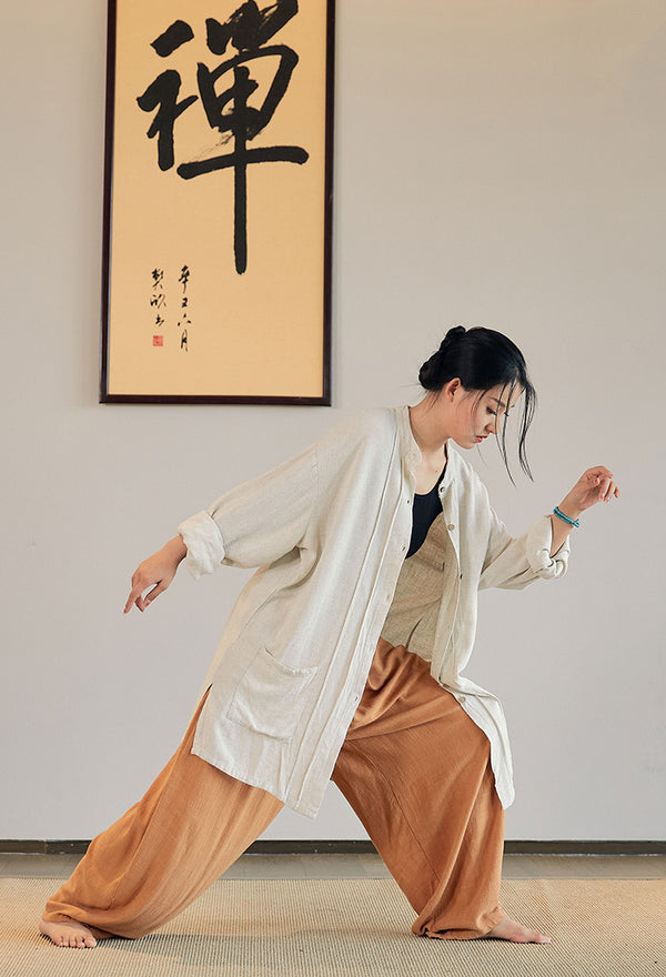 2022 Summer NEW! Women Linen and Cotton Loose Thin Zen Style KungFu Jacket