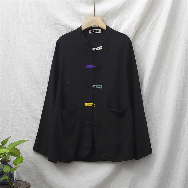 2021 Autumn NEW! Women Round Collar Zen Style Linen and Cotton Long Sleeves Thin Cardigan Jacket and Pants