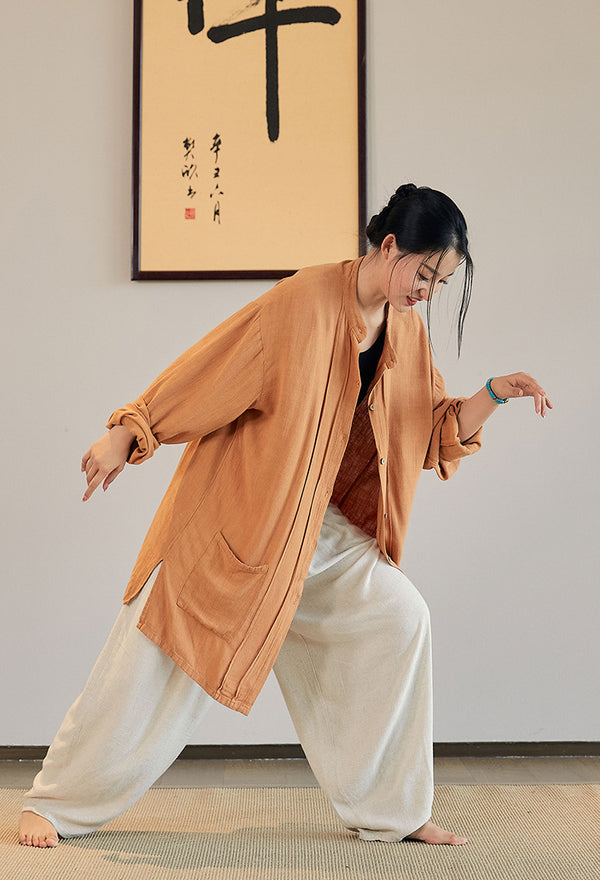 2022 Summer NEW! Women Linen and Cotton Loose Thin Zen Style KungFu Jacket