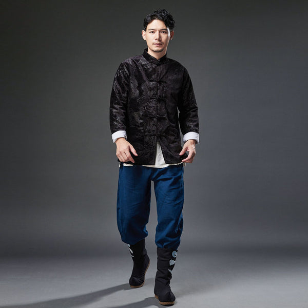2021 Autumn NEW! Men Retro Chinese Style Linen and Cotton Long Sleeve Thin Jacket