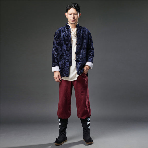 2021 Autumn NEW! Men Retro Chinese Style Linen and Cotton Long Sleeve Thin Jacket