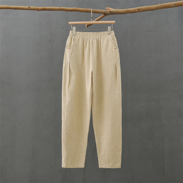 2021 Autumn NEW! Women Modern Causal Lantern Style Linen and Cotton Pants